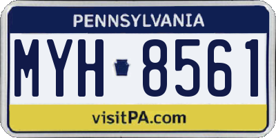 PA license plate MYH8561