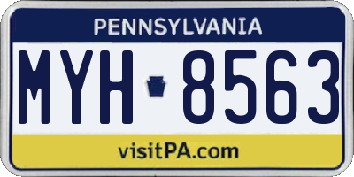 PA license plate MYH8563