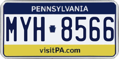 PA license plate MYH8566