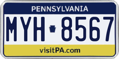 PA license plate MYH8567