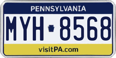PA license plate MYH8568