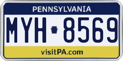PA license plate MYH8569