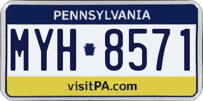 PA license plate MYH8571