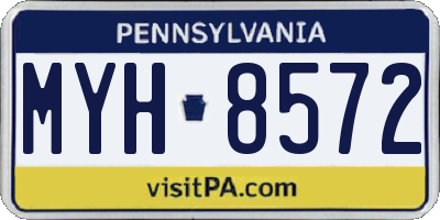 PA license plate MYH8572