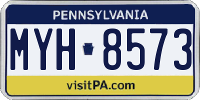 PA license plate MYH8573