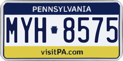 PA license plate MYH8575