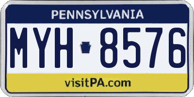 PA license plate MYH8576