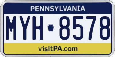 PA license plate MYH8578