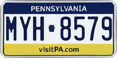 PA license plate MYH8579