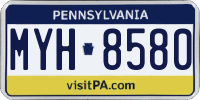 PA license plate MYH8580