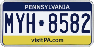 PA license plate MYH8582
