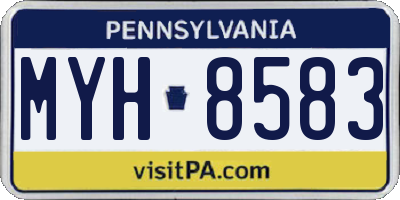 PA license plate MYH8583