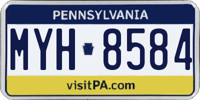 PA license plate MYH8584