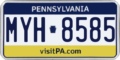 PA license plate MYH8585
