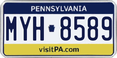 PA license plate MYH8589