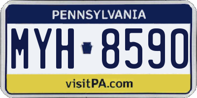 PA license plate MYH8590
