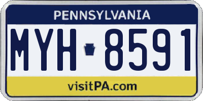 PA license plate MYH8591