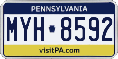 PA license plate MYH8592