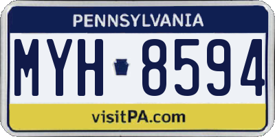 PA license plate MYH8594