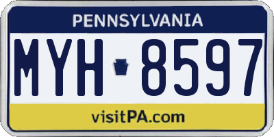 PA license plate MYH8597