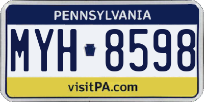 PA license plate MYH8598