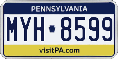 PA license plate MYH8599