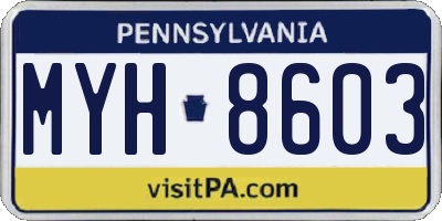 PA license plate MYH8603