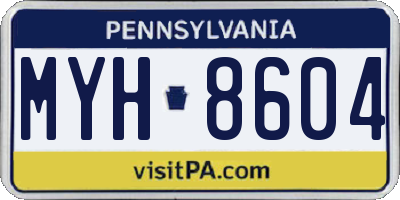 PA license plate MYH8604