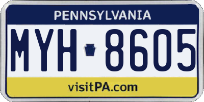 PA license plate MYH8605