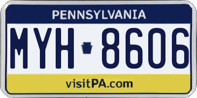 PA license plate MYH8606