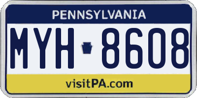 PA license plate MYH8608