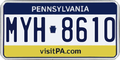 PA license plate MYH8610