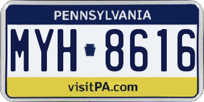 PA license plate MYH8616