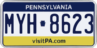 PA license plate MYH8623