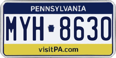 PA license plate MYH8630