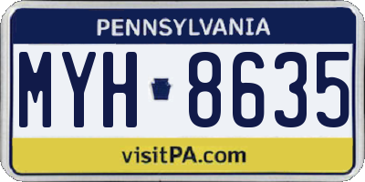 PA license plate MYH8635
