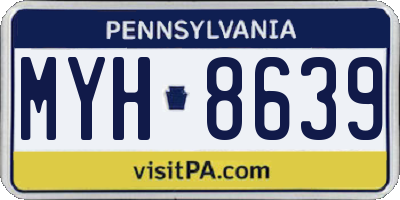 PA license plate MYH8639