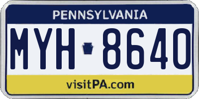 PA license plate MYH8640