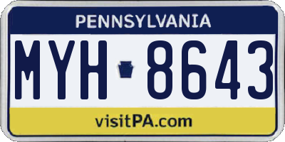 PA license plate MYH8643