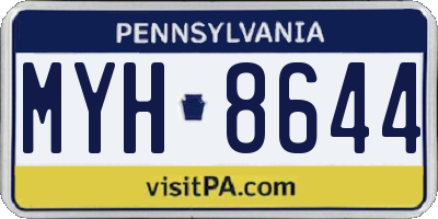 PA license plate MYH8644