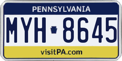 PA license plate MYH8645