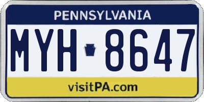 PA license plate MYH8647