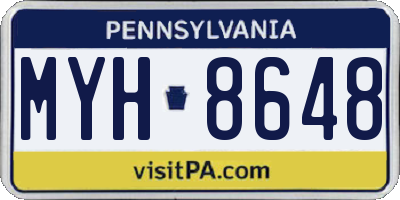 PA license plate MYH8648