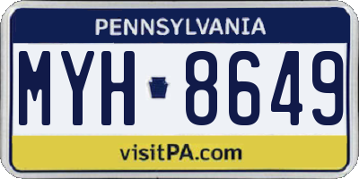 PA license plate MYH8649