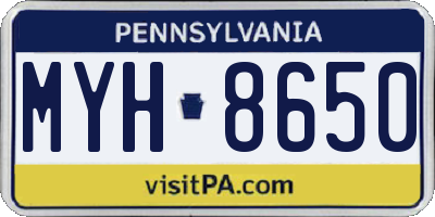 PA license plate MYH8650
