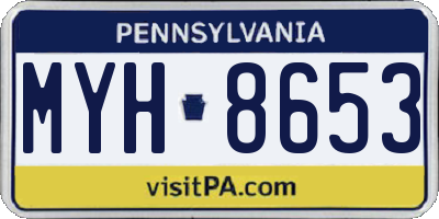 PA license plate MYH8653