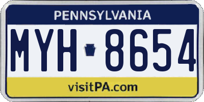 PA license plate MYH8654