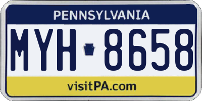 PA license plate MYH8658