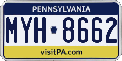 PA license plate MYH8662