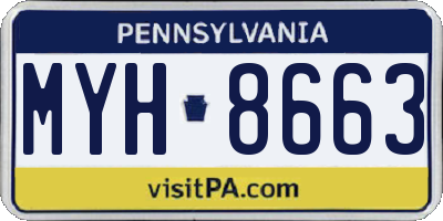 PA license plate MYH8663